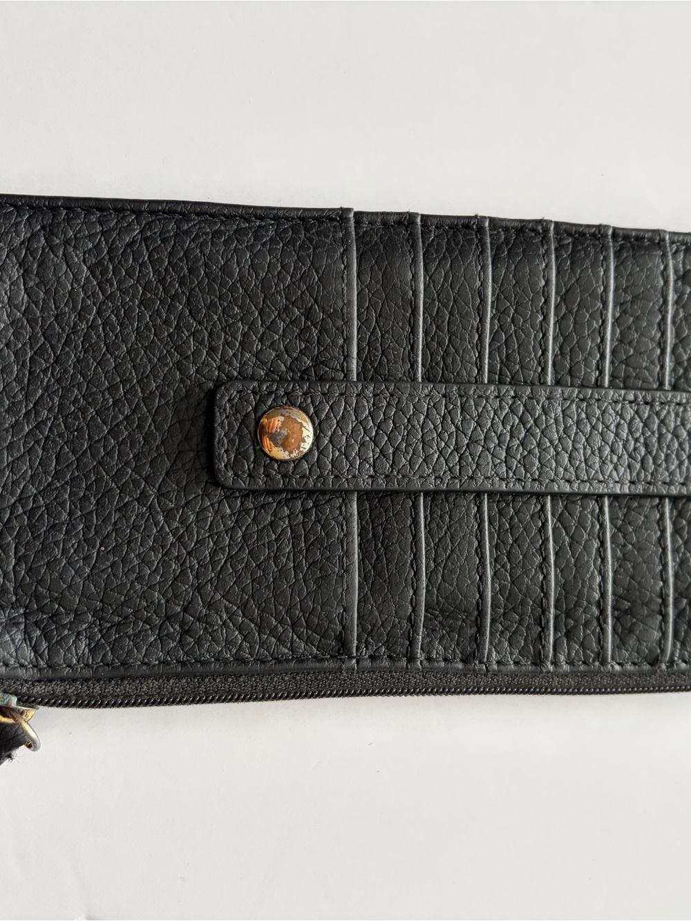 Lodis Black Leather Card & Key Holder Wallet with Gold Snap